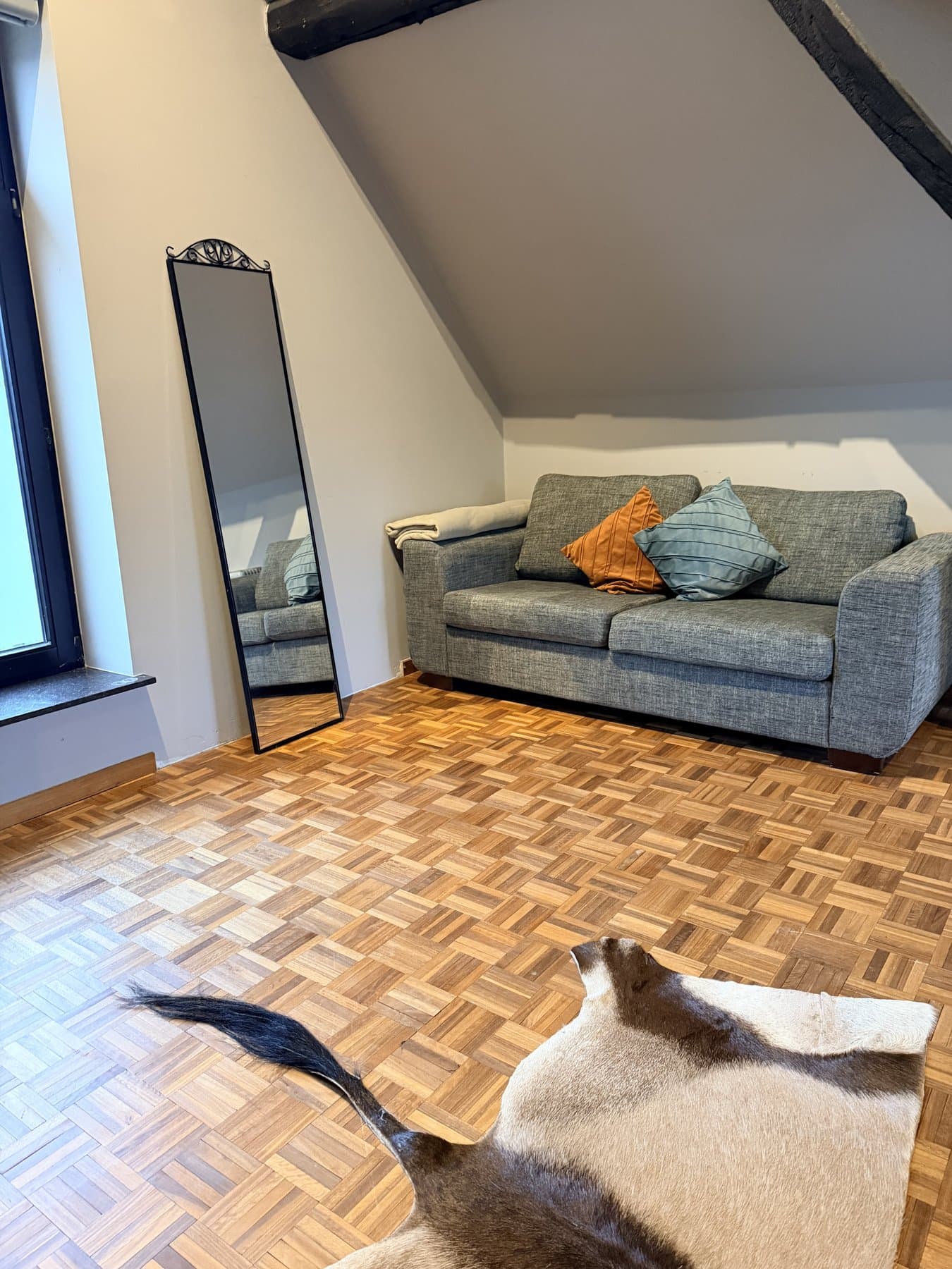 GreyHouse — bedroom workspace with desk by the window